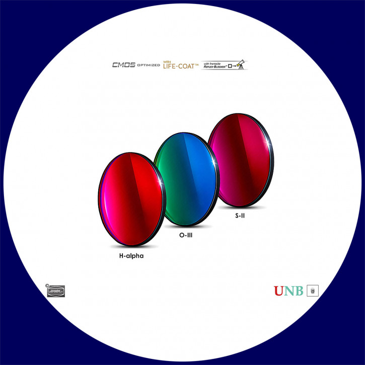 Baader 3.5nm H-alpha / 4nm O-III / 4nm S-II Ultra-Schmalband (Narrowband) Filtersatz 36mm - CMOS optimiert