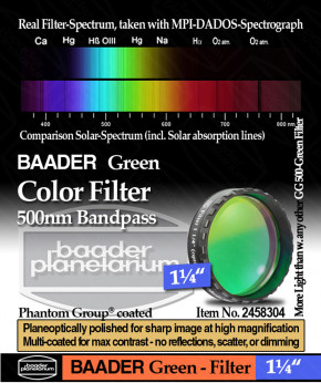 Baader 1¼" Okularfilter Grün 500nm Bandpass