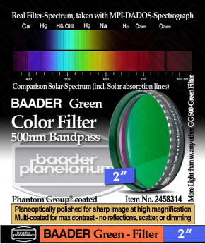 Baader 2" Okularfilter Grün 500nm Bandpass