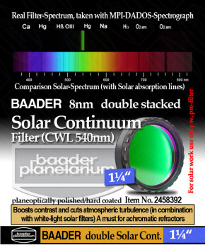 Baader Solar Continuum Filter 1¼" gestackt