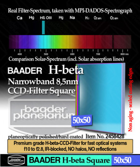 Baader H-beta 8.5nm CCD Filter 50x50mm Quadratisch