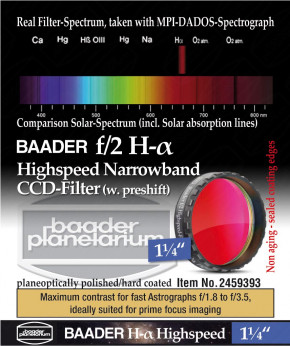 Baader f/2 Highspeed Filtersatz 1.25": H-alpha, O III, S II
