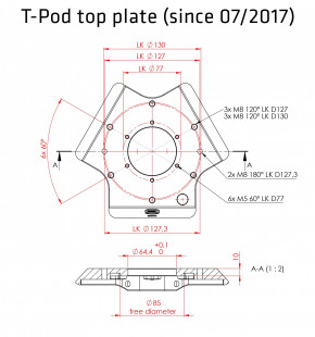 Baader T-Pod Aluminium Stativ 95-130cm (schwarz)